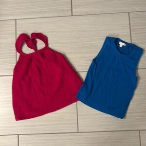 Lot of two girls tops by Arizona and GB Girls. Size 6. Hot pink and blue